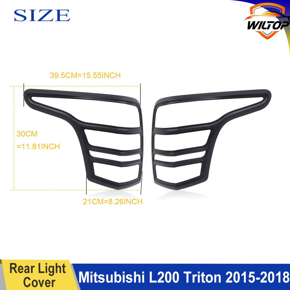 Tail Light Covers Trim for Mitsubishi Triton L200 2015-2018 Ram 1200 ABS Matte Black Rear Lamp Hood Car Exterior Accessorie