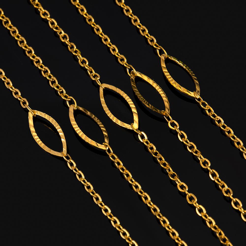 No Fade 2Meters 1Meter Stainless Steels Embossed Eye Chains Jewelry Making DIY Fashion Necklace Bracelet Accessories Ball Chain