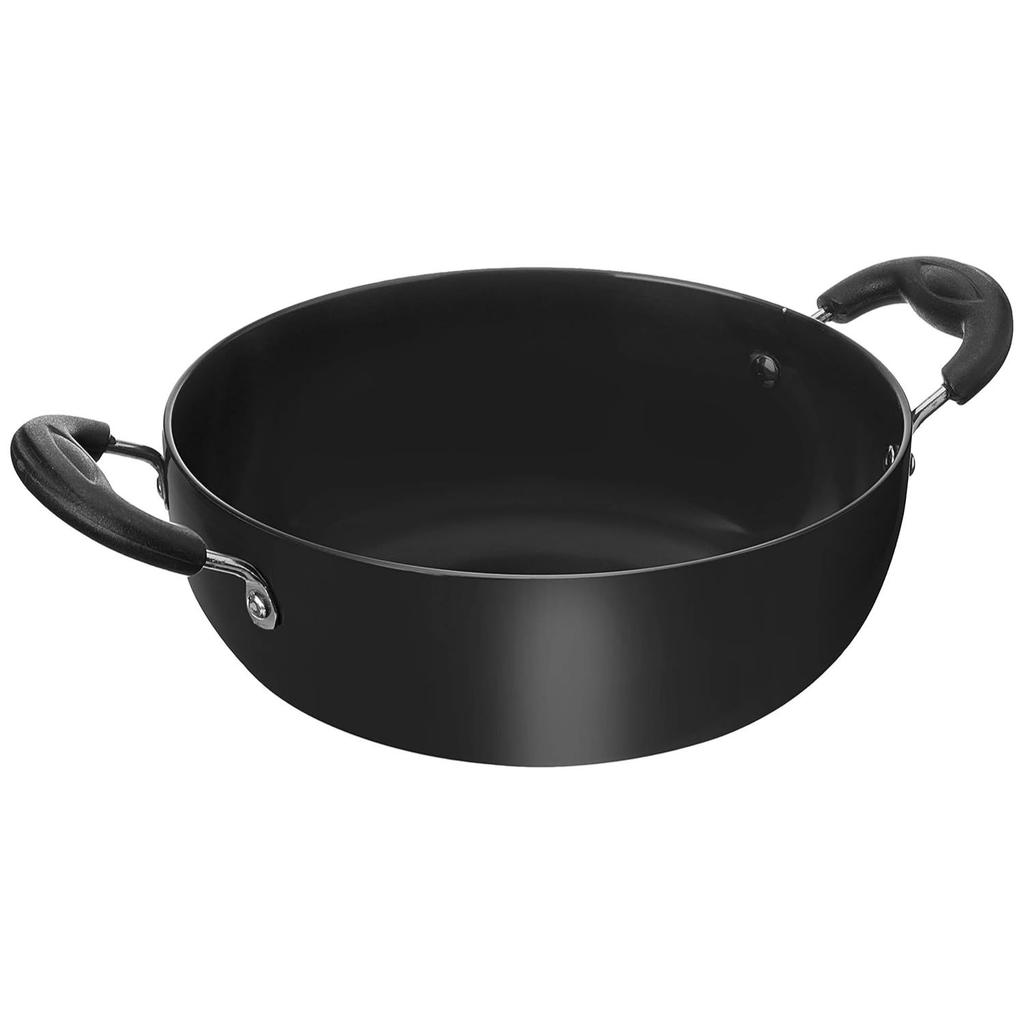 Hard Anodized Deep Kadhai (2.5 litres), Aluminium, Black