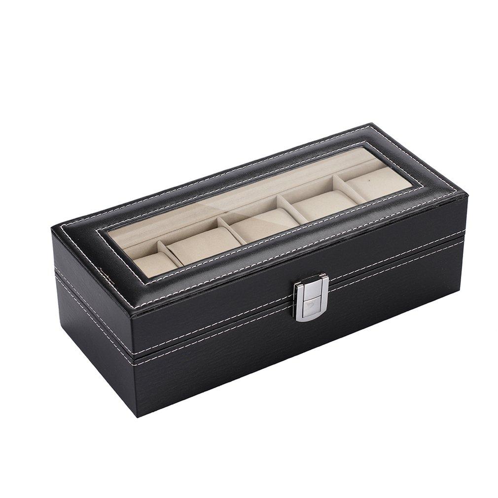 

Watch Box Watch Display Case Storage Organizer Box 5-Grid Watch Box Case A