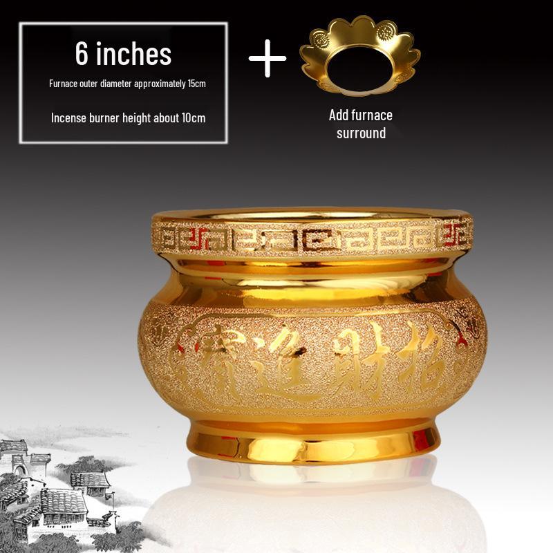 Small Ceramic Buddha Incense Burner with Golden Sand