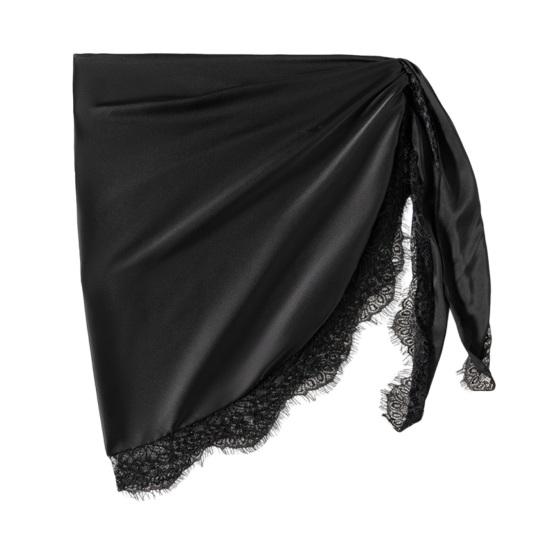 

Cover Up Adjustable Waist Strap Bandeau Skirt Two-Wear Design Lightweight Chiffon Cover Up with Lace S