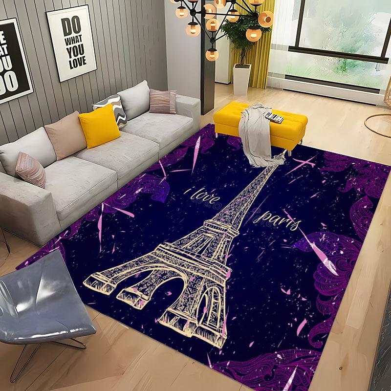 Beautiful Romantic  France Paris Eiffel Tower Carpets for Home Living RoomBedroom Sofa Doormat Kitchen Floor Rugs Anti-slipDecor