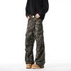 Camouflage Wide-leg Tooling Trousers High Street Loose Straight Jeans