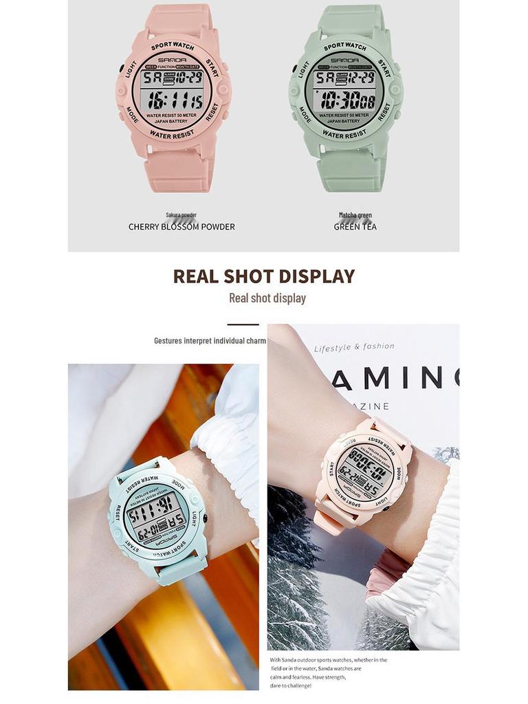 Sanda Unisex Multifunctional Electronic Sport Watch for Students
