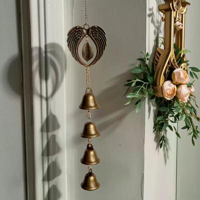 1 Piece Metal Wind Chime, Wrought Iron Hanging Ornament With Chain, Outdoor Garden Decoration, Home Decoration, Bell