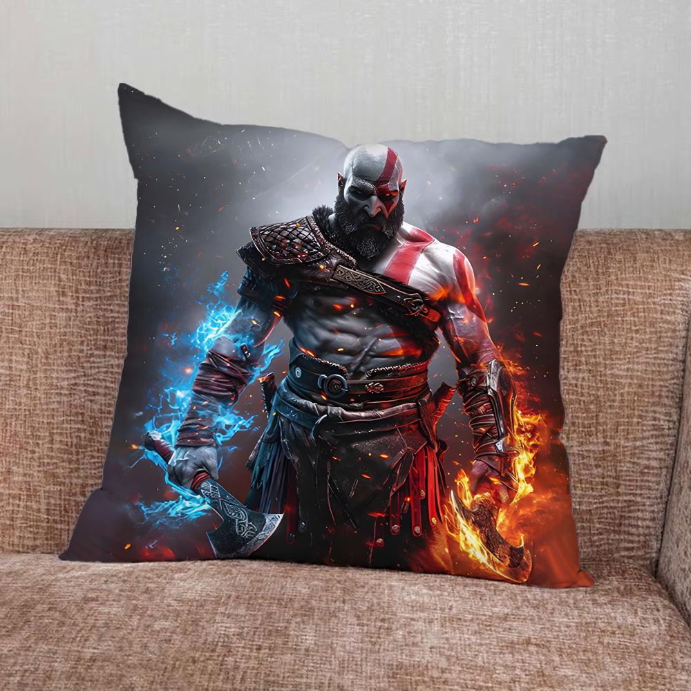 G-God of W-War Game Pillow Case For Home Bedroom Car Office Decoration Living Room Sofa Cushion Cover Suitable