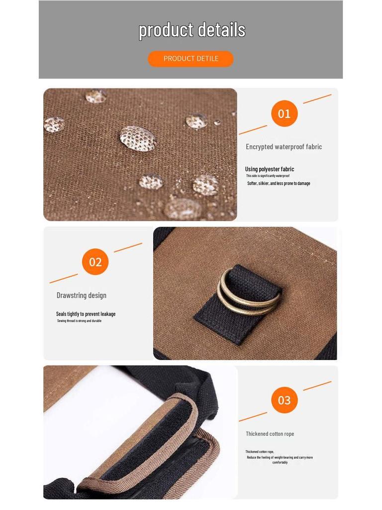 Large Capacity Wear-Resistant Canvas Firewood Carry Bag