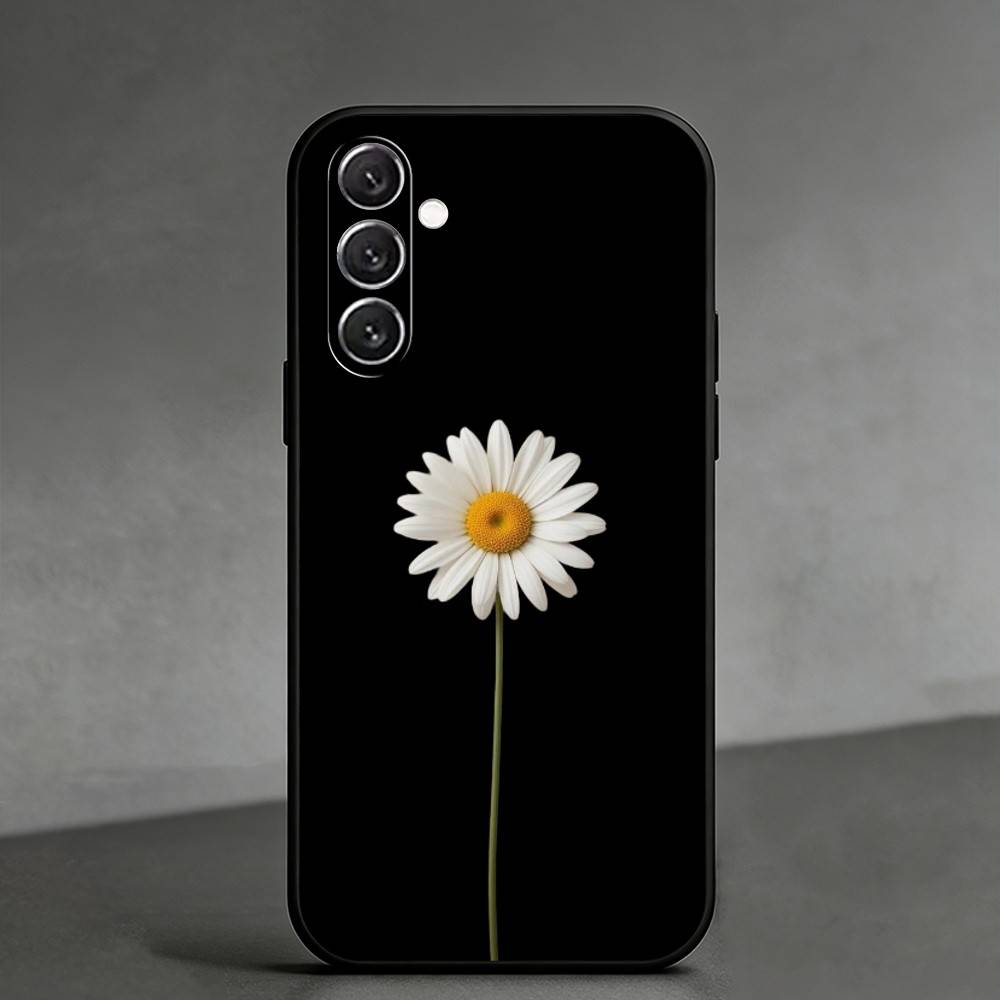 R-Realistic flowers Phone Case For Samsung Galaxy A91,80,73,72 ,71,53,52,32 ,31,22,21s,20,Soft Black Case