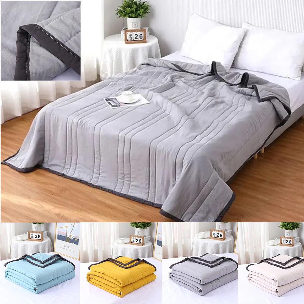 Solid Color  Summer Thin Quilt Comforter Soft Air Conditioning Four-season Quilt/Duvet/Blanket Bed Duvets 150 Single Bed Quilt