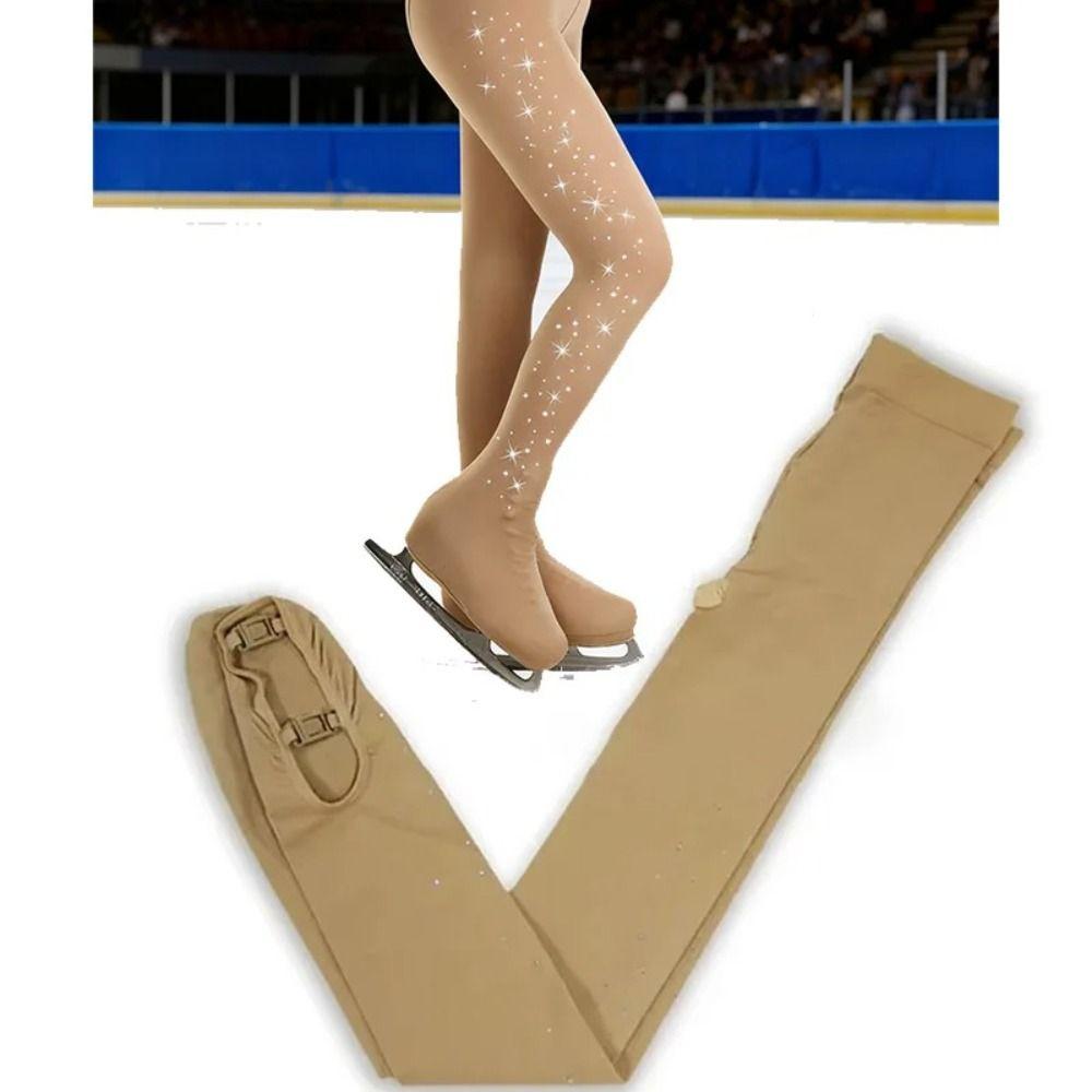 Ciorapi groși pentru patinaj artistic, fibră poliamidică, pantaloni pentru patinaj pe gheață, leotard de gimnastică, patinaj pe gheață