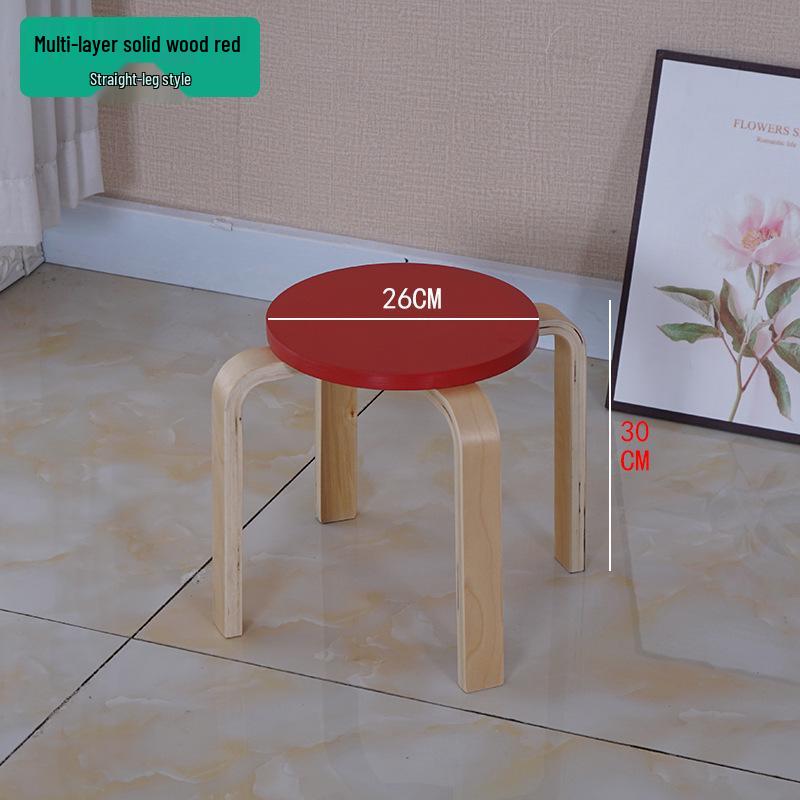 Solid Wood Stool - High & Low Styles: Commercial, Dining, Low, Simple, Adult Bentwood