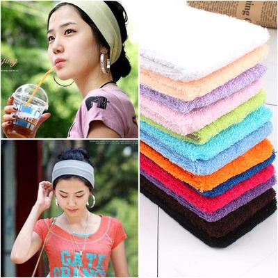 Unisex Sweat-Absorbing Yoga Headband - Polyester & Cotton Hairband for Sports & Face Wash