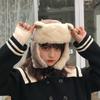 Women Warm Earmuffs Thicken Ear-flapped Hat Winter Cashmere Plush Cotton Hat Cat Ears Cap Winter Russian Bomber Hat
