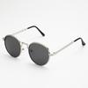 Metal round frame flat mirror unisex sunglasses new fashionable European American hip hop style trendy accessory