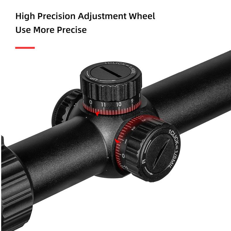 FIRE WOLF HD 1-6X24 IR Compact Hunting Scope Tactical Scope Glass Etched Crosshair Wide Field Optical Sight