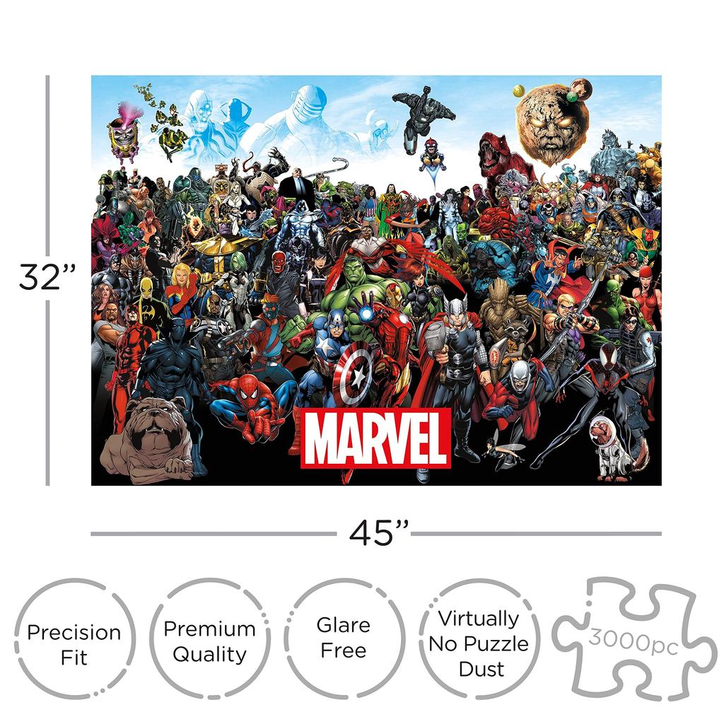 AQUARIUS Puzzle Cast Piece Jigsaw 32 x 45 inches Officially Licensed Marvel Collectible No Reflections Precision Fit No Puzzle Dust (Aquarius)