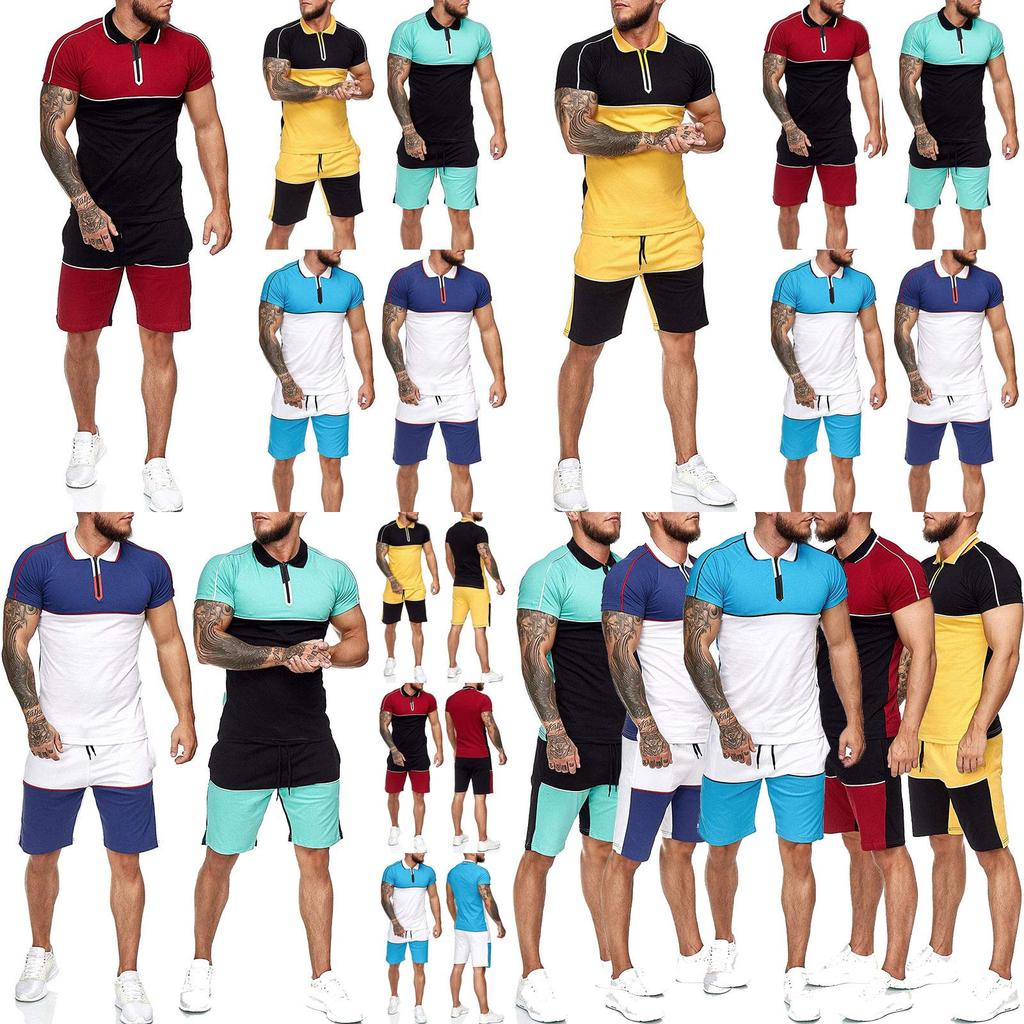 Stylish Men's Summer Tracksuit Sport Suit T-shirt And Shorts Outfit Set