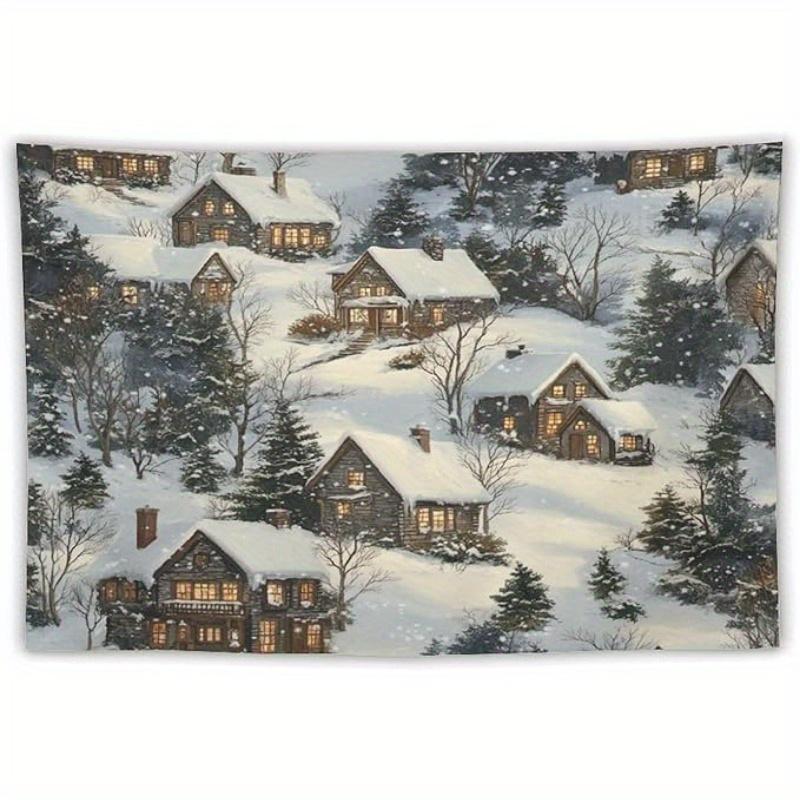 

Winter Wonderland Cozy Village Tapestry Perfect for Unique Festive Serene Home Decor with Holiday Charm 74x94cm(29x37in)