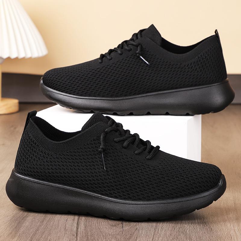 Shoes Men's Shoes Couple Polyurethane Casual Shoes Shallow Mouth Breathable Mesh Shoes Soft Sole Comfortable Men's Shoes Lace-up Single Shoes