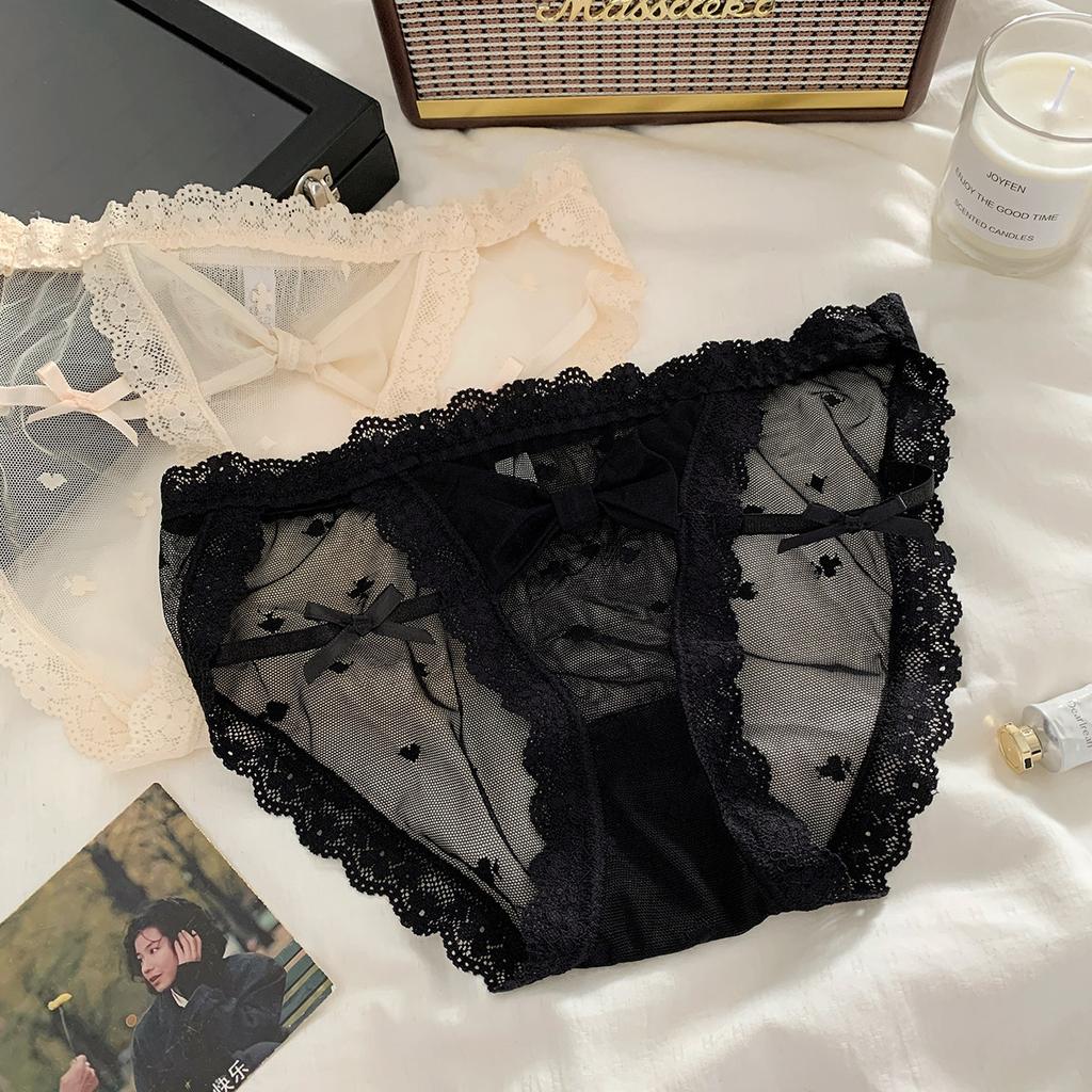 Ladies Summer Thin New Style Pure Sexy Lace Pure Cotton Crotch Low Waist Triangle Briefs