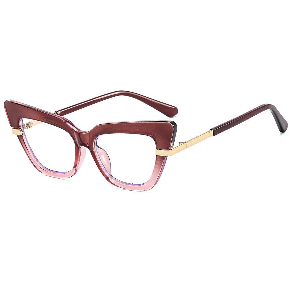 

Women s Retro Cat Eye Reading Glasses Fashion Myopia Glasses Anti Blue Ray Prescription Computer Eyeglasses Woman plastic demo len s вино красного