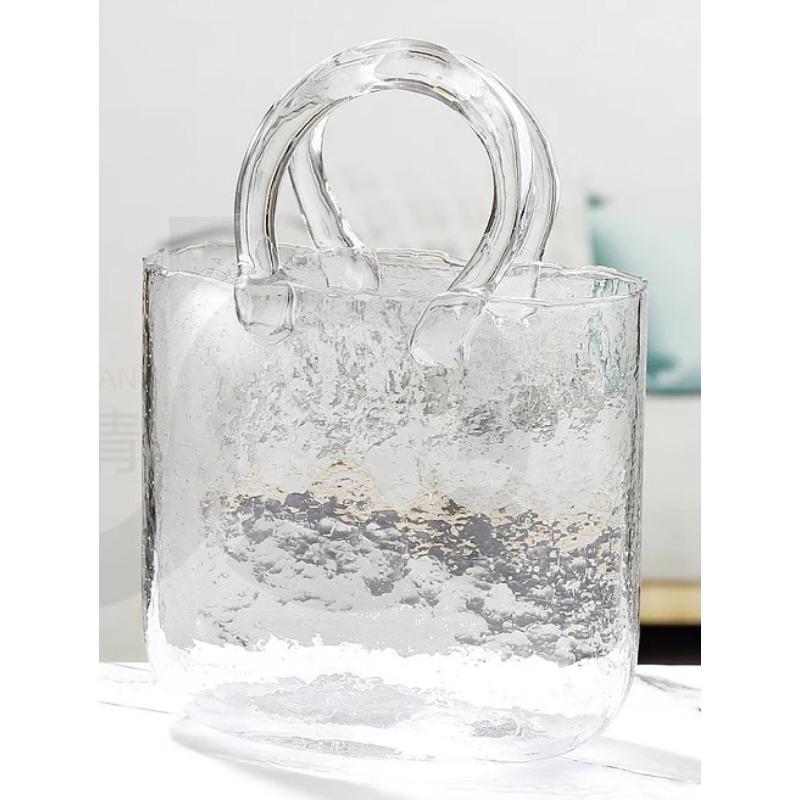 

Скандинавский домашний декор Скандинавский стиль Ins Оригинальная сумка Стеклянная ваза Дизайнерская сумочка Гидропонная цветочная корзина Рыбоводство