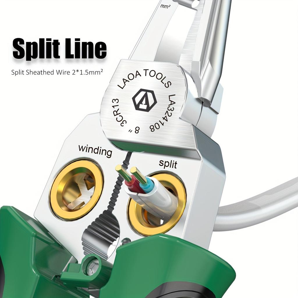 Electrician‘s Plier 8-in-1 Multi-Functional Wire Stripper Scissors With Electrical Test Non-slip Wire Stripping Pliers