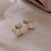 Temperament Rhinestone Imitation Pearl Cat Stud Earrings For Women Men Elegant Lovely Animal Kitten Earrings Fashion Jewelry