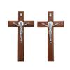 Drewniany Krzyż Ścienny Dekoracja Domu Kościoła Katolicka Modlitwa Religijna