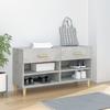 Concrete Grey Shoe Cabinet 102X35X55 Cm Engineered Wood