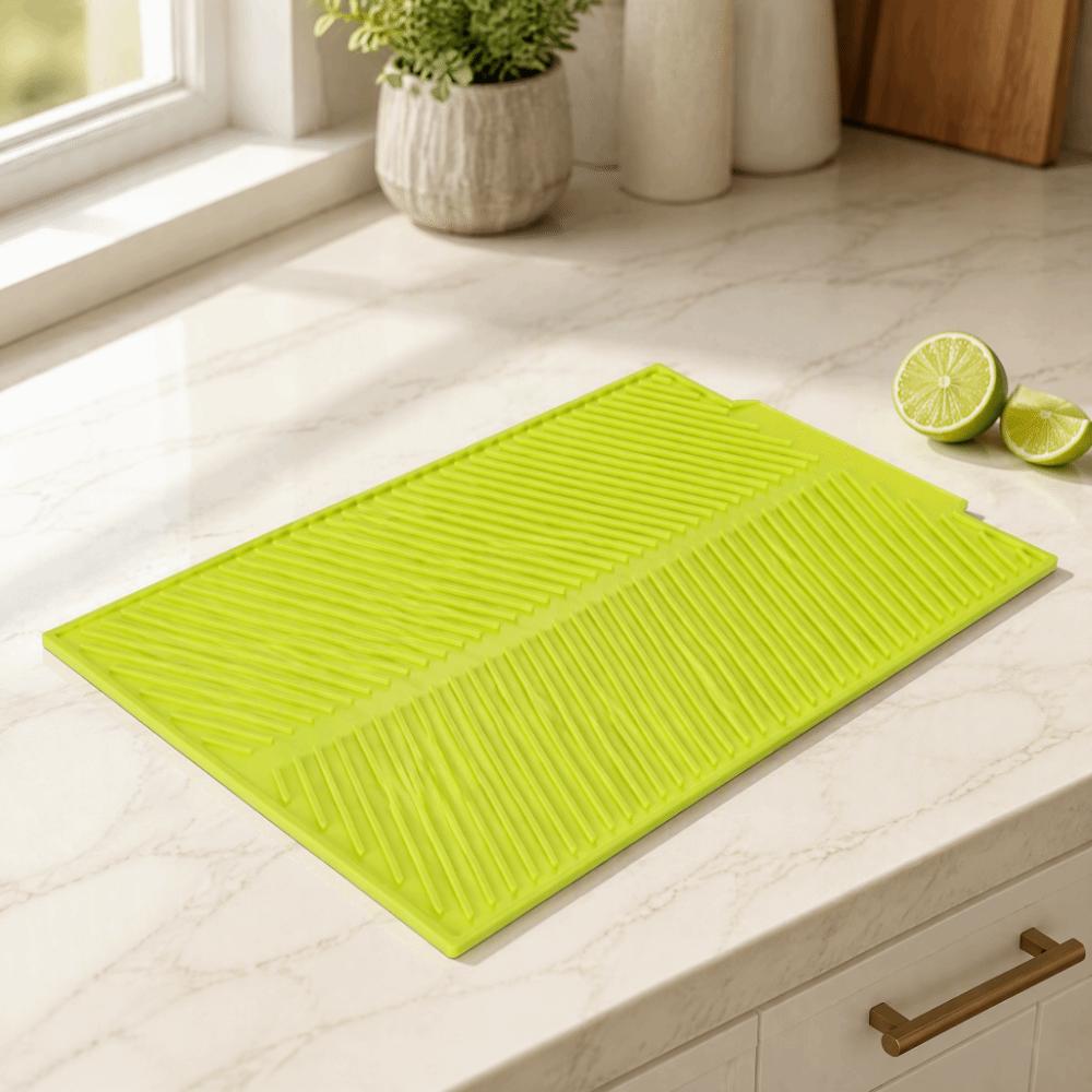 Tappetino per Asciugare i Piatti a Forma Rettangolare Tappetino Drenante in Silicone Pratico Supporto Asciugatura Pad Piano Cucina Lavello