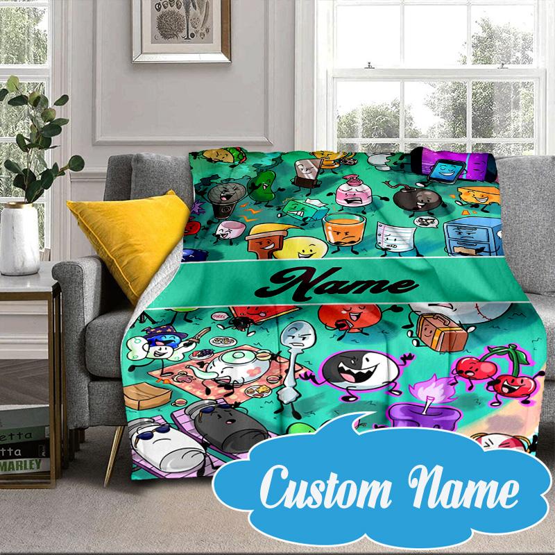 Custom Name Colorful Dream Island Blanket bed sofa Blanket Flannel Blanket for Camping, Hiking, Picnic Essentials,gift for Fan family