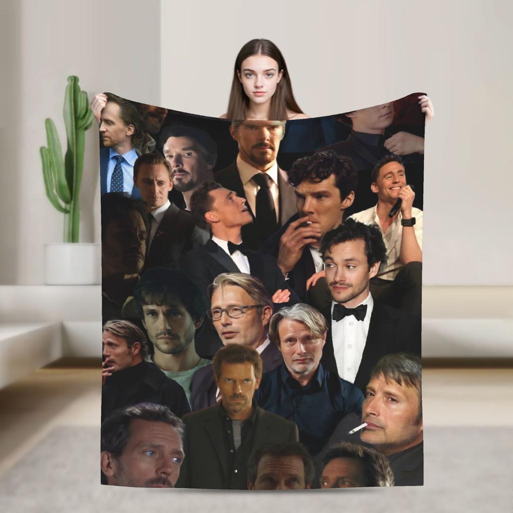 Mads Mikkelsen Super Warm Blanket Camping Plush Bedding Throws Street Trend Home Decor Flannel Bedspread Sofa Bed Cover