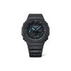 Casio G-Shock Dual Display Series Night Neon Classic Fashion Octagonal Trend Sports Quartz Movement Resin Strap Men watches Black GA-2100-1A2PR
