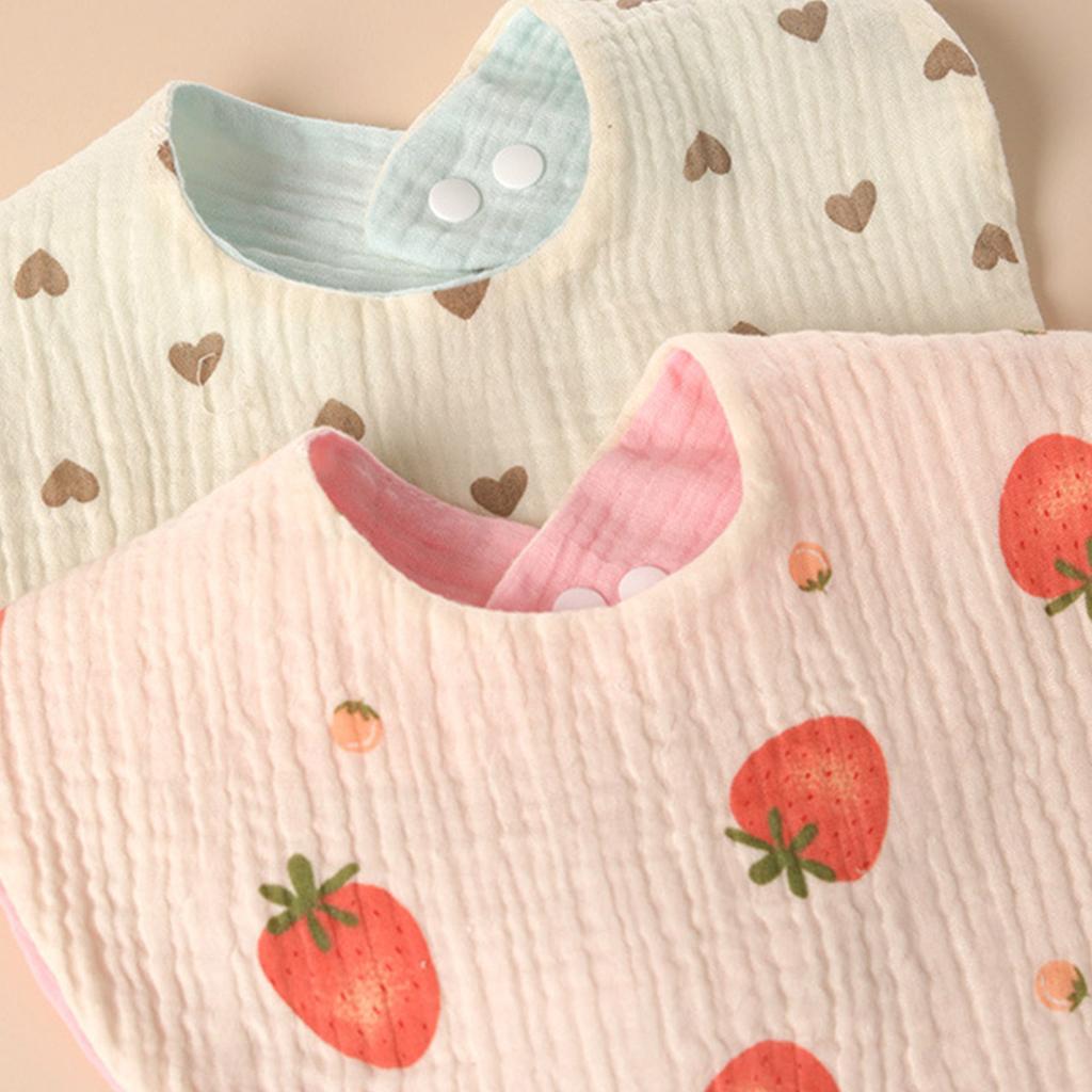 Soft Comfortable Newborns Bibs Cotton Baby Drool Bibs 4 Layer Bibs Baby Feeding Bibs Multple Pattern for Teething Infant