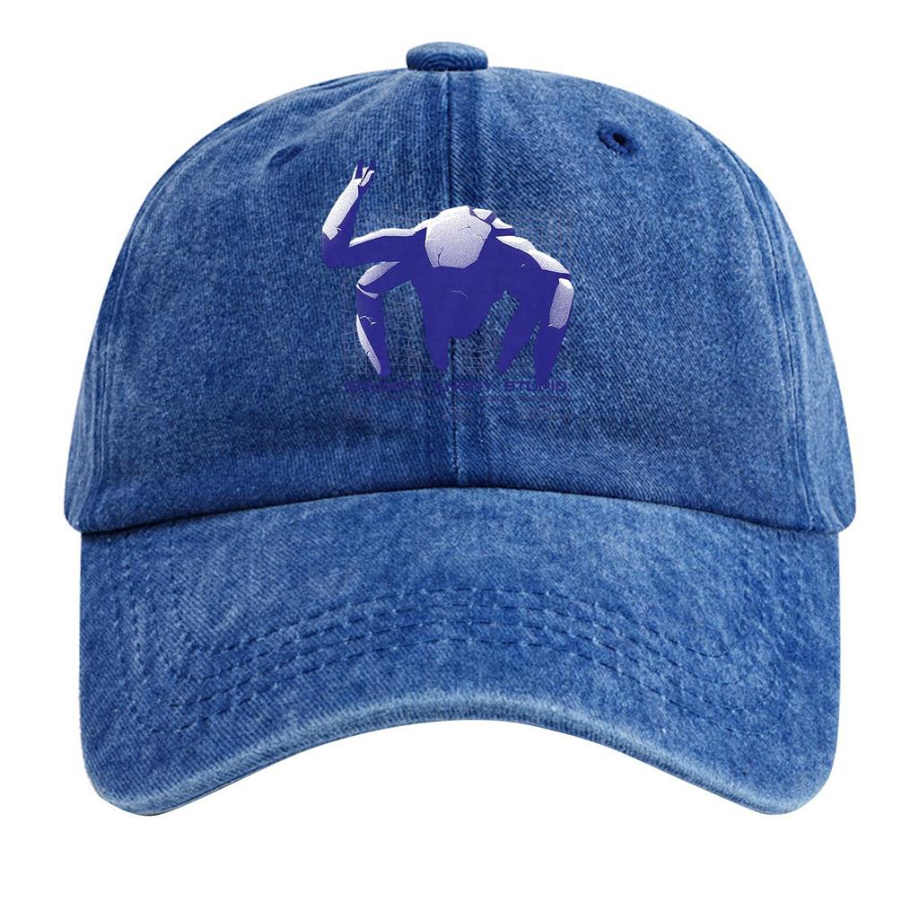 Washed Cotton Baseball Cap With Printed Distressed Soft Top Denim Hat For Men, European And American Retro Hat