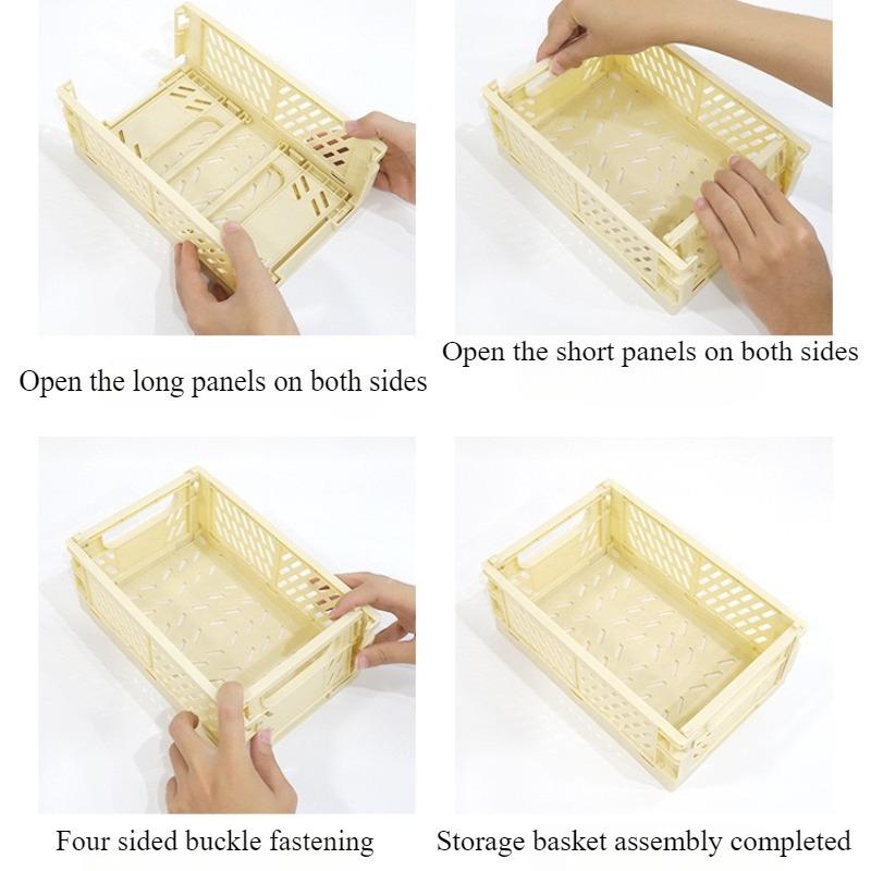 Plastic Storage Box Student Stationery Desktop Foldable Storage Rack Miscellaneous Cosmetics Storage Basket Office Organizer Box