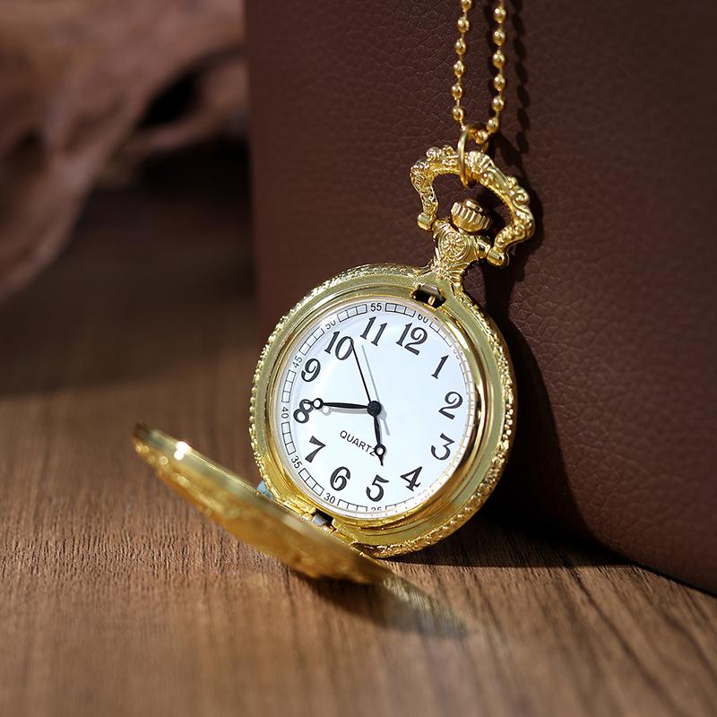 Men Hollow Watches Retro Pocket Watch Women Mens Necklace Pocket Watches