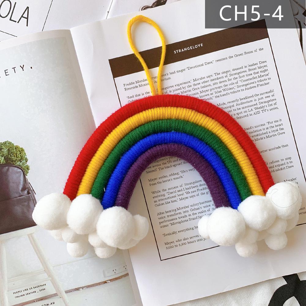 Nordic Style Woven Cloud Rainbow Hanging Ornaments - Children's Room Wall Decor Pendant