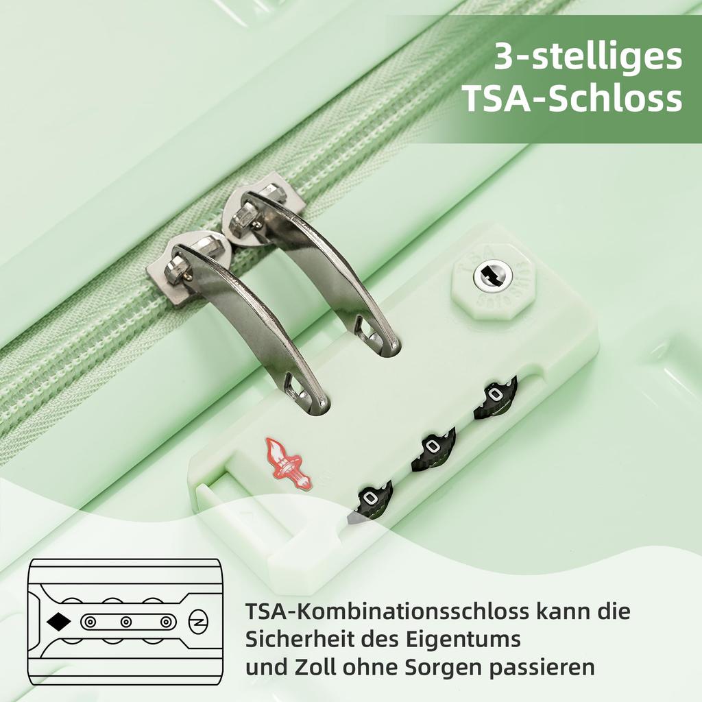 3-częściowy zestaw walizek (M-L-XL) 20 24 28, Twarde skorupy ABS+PC, Podwójne kółka 360°, Zamek TSA, Kieszenie wewnętrzne, Podróże służbowe/Rodzinne