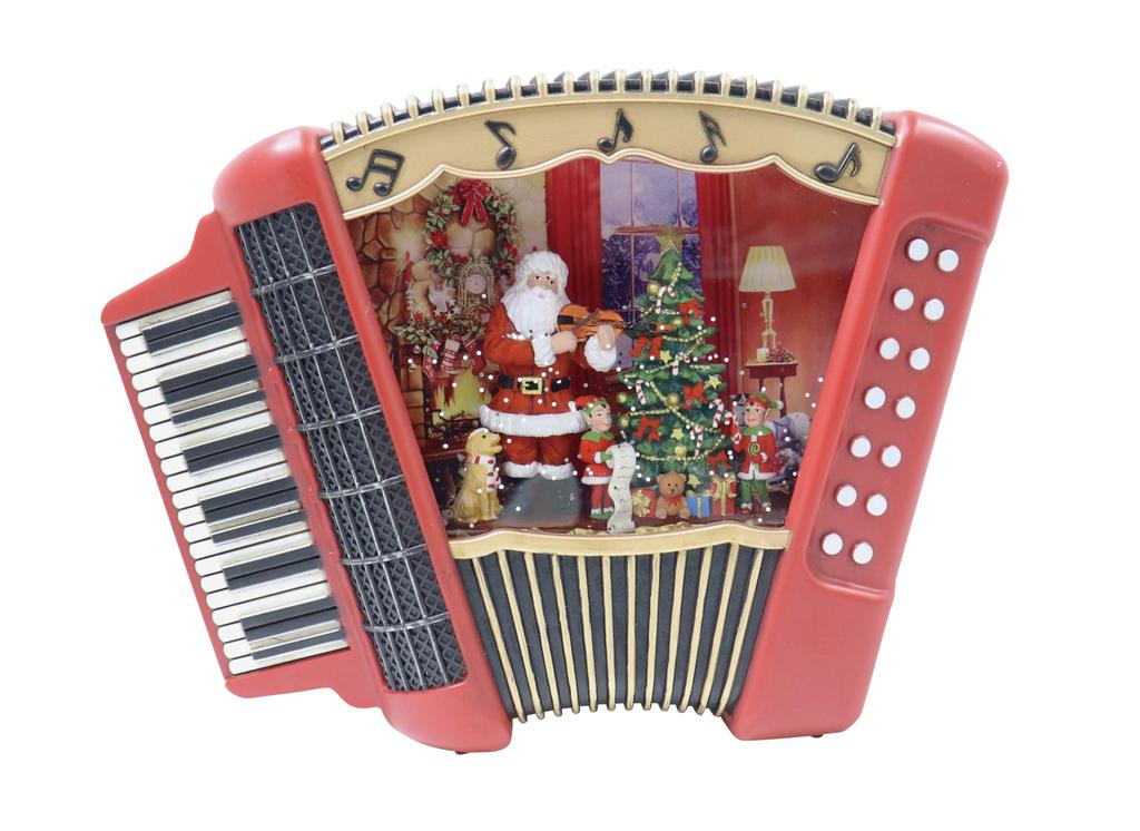 Livelight Snowing Bubble LED Light Accordion Santa Music Box Christmas Tokyo Candle (8 Songs) Gift, Beautiful, Market,