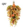 Decorative Fall Home Accessories Artificial Teardrop Swag, Faux Pumpkins Berries Pinecones Leaves Door Lifelike Pinecone Berry Garland Autumn Harvest