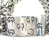 Great GUCCI bracelet ghost Skull GGPattern Triple Chain Silver SV925 Women Used