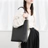 KLON STORAGE PORTRAIT TOTE BAG -VNM- LEATHER, Black, Perfect for Business, Commuting, and School, Made of Genuine Leather. Multi-functional.