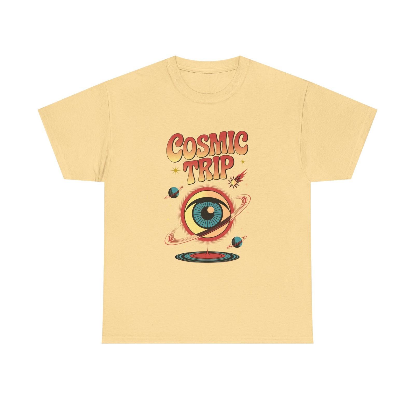 Cosmic Trip T-Shirt - Retro Space Eye Graphic Psychedelic Tee M