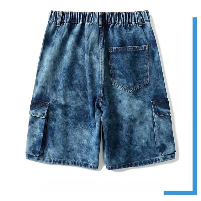 Herren Shorts Jeansshorts Vintage Lockerer Schnitt Cargo Gewaschen High Street Frühling Sommer Große Größen