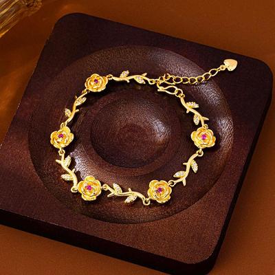 Vietnamesisches Roségold Zirkon Armband - Elegantes Damendesign, Langanhaltender Farberhalt