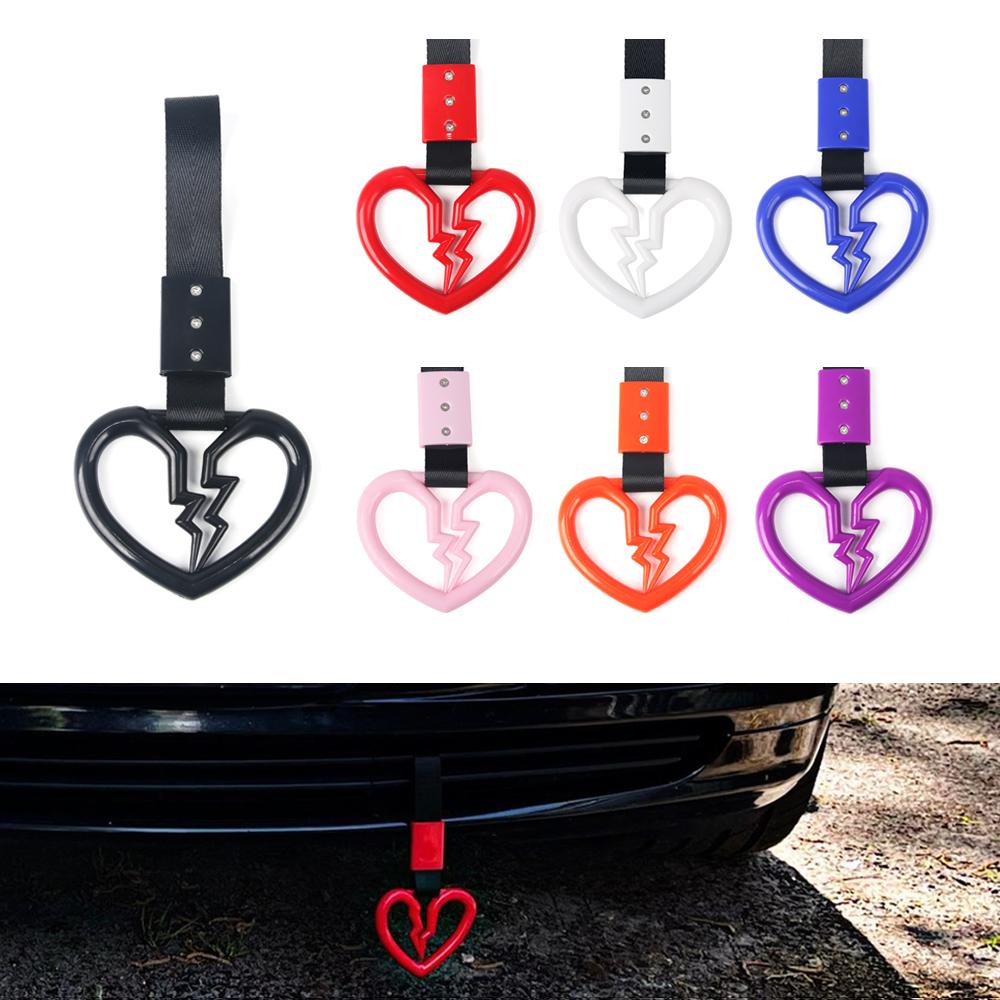 1pcs Broken Love JDM Train Bus Handle Hand Strap Tsurikawa Ring Heart Styling Drift Charm Strap Drift Auto Accessories Car Strap