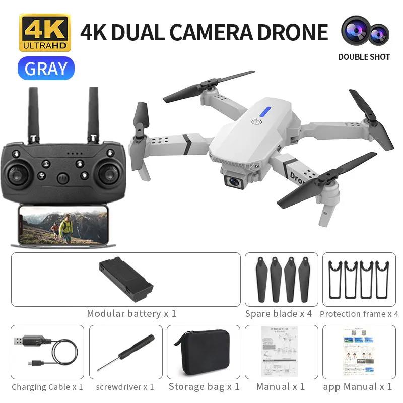 Professional Mini Remote Control Drone E88 4k HD Aerial Camera Wifi FPV Dronfolding Quadcopter RC Helicopter Children's Toy Gift